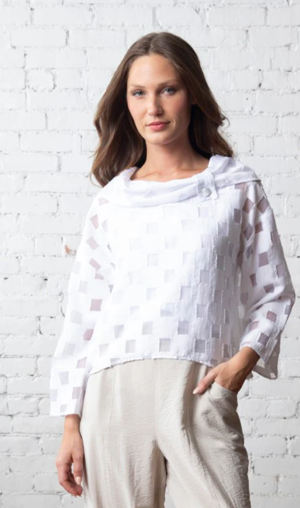 Olivia Sheer Squares Blouse