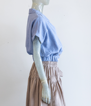 Load image into Gallery viewer, Linen V Neck Elastic Waistband Blouse
