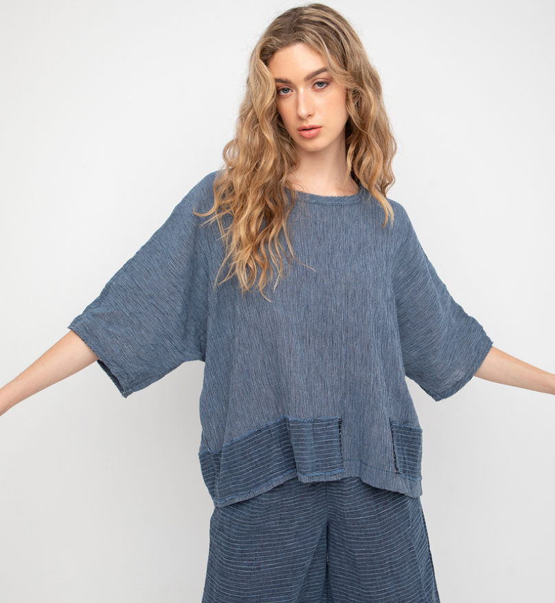 Ozai Linen Boxy Blouse