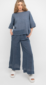 Ozai Crinkly Wide Leg Crop Pants