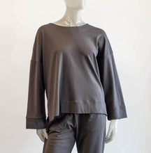 Load image into Gallery viewer, Iridium Turkish Coffee Brown Rounded Neckline Blouse
