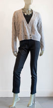 Load image into Gallery viewer, Cable Knit Heather Gray Cardigan
