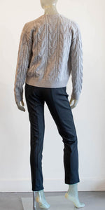 Cable Knit Heather Gray Cardigan