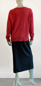 Washable Cashmere Coral Red Sweater