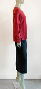 Washable Cashmere Coral Red Sweater