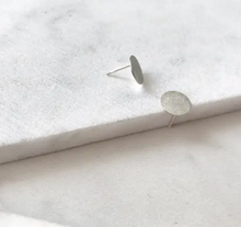 Load image into Gallery viewer, Brushed Sterling Silver Moon Studs
