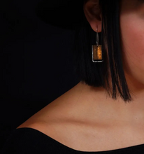 Load image into Gallery viewer, Mixed Metal Shield Earrings
