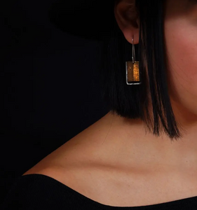 Mixed Metal Shield Earrings