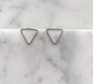 Small Triangle Sterling Silver Studs
