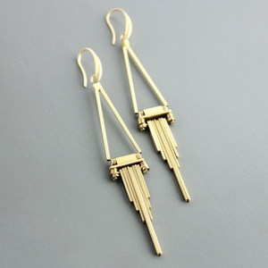 Long Brass Drop Earrings