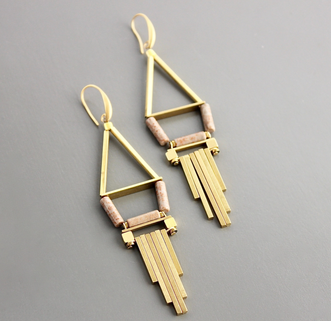 Statement Brass Drop Earrings