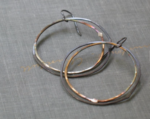 Two Toned Brass Hoops