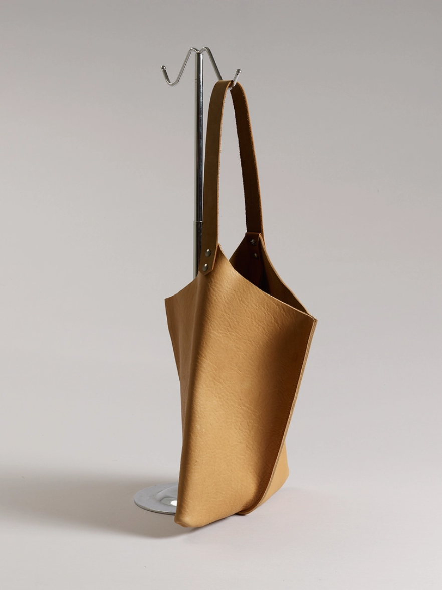 Leather Wedge Tote