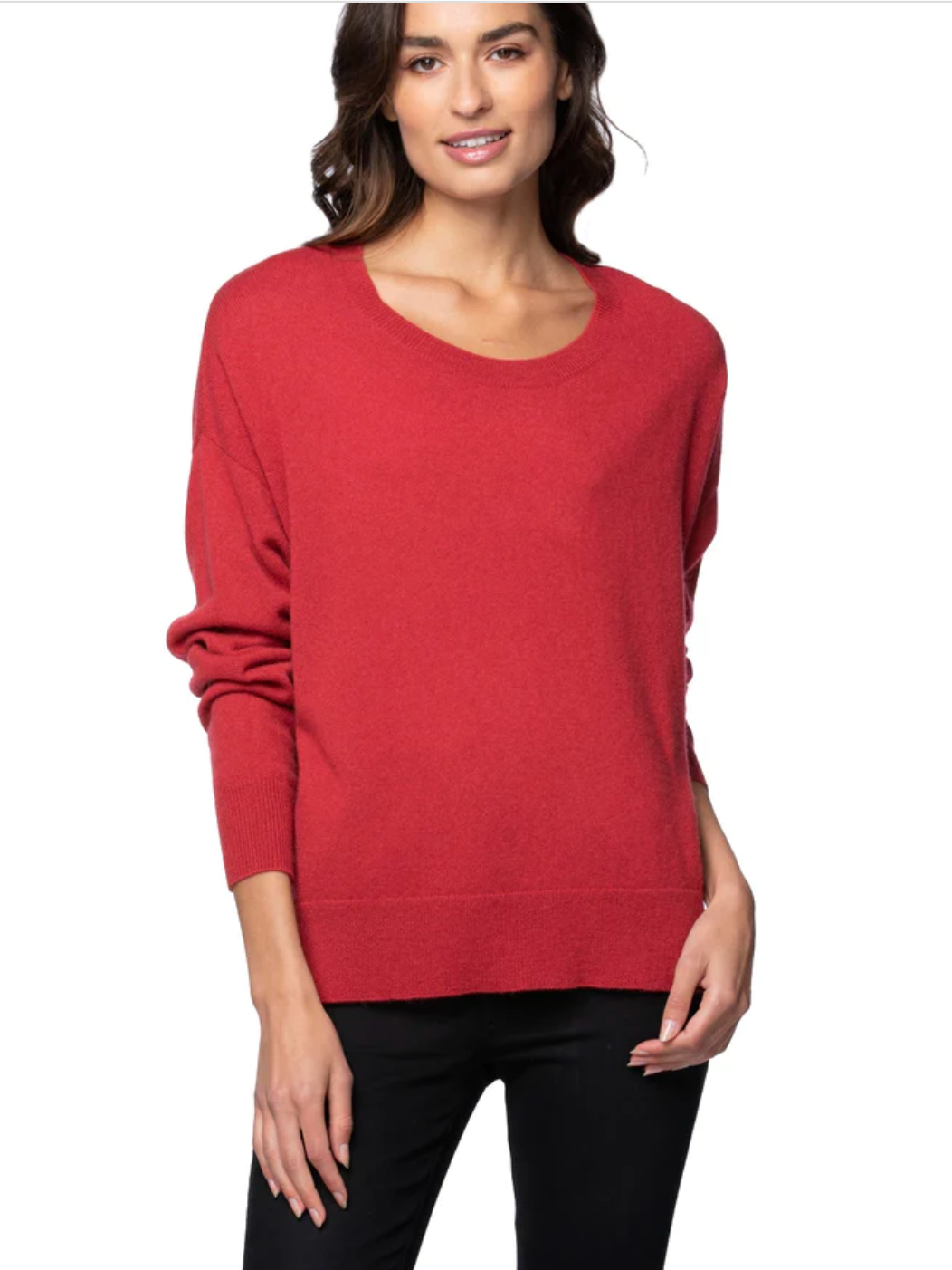 Washable Cashmere Coral Red Sweater