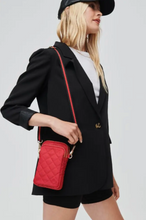 Load image into Gallery viewer, Quilted Nylon Phone Crossbody Bag
