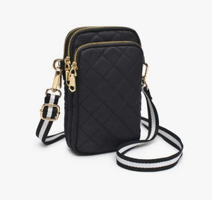Quilted Nylon Phone Crossbody Bag