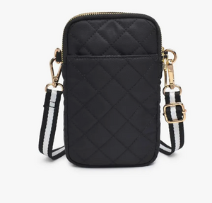 Quilted Nylon Phone Crossbody Bag