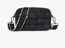 Load image into Gallery viewer, Black Quilted Woven Look Nylon Bag
