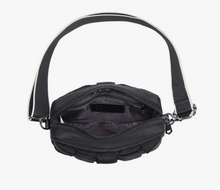 Load image into Gallery viewer, Black Quilted Woven Look Nylon Bag
