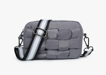 Load image into Gallery viewer, Black Quilted Woven Look Nylon Bag
