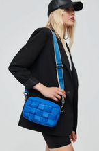 Load image into Gallery viewer, Black Quilted Woven Look Nylon Bag
