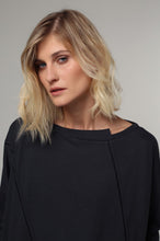 Load image into Gallery viewer, Ozai Dark Gray Seamed Knit Blouse
