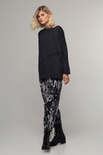 Load image into Gallery viewer, Ozai Dark Gray Seamed Knit Blouse
